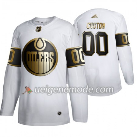 Herren Eishockey Edmonton Oilers Trikot Custom Adidas 2019-2020 Golden Edition Weiß Authentic